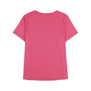 Polera Lisa Con Estampado Frontal Manga Corta Cuello Redondo Mujer Geeps