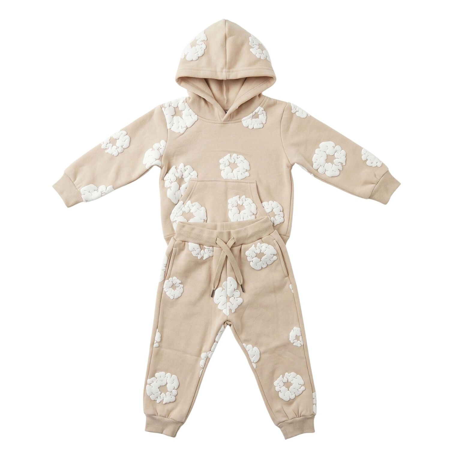 Conjunto Buzo Ni&ntilde;a Poleron Canguro Y Jogger Flores 3d image number 3.0
