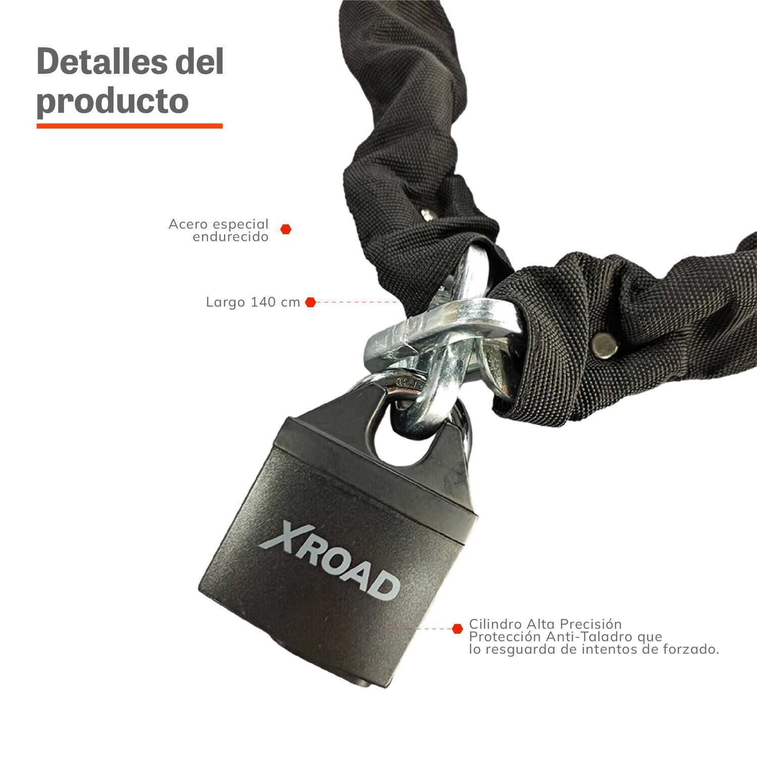 Cadena + Candado Para Rueda De Repuesto Antirrobo Xroad image number 3.0