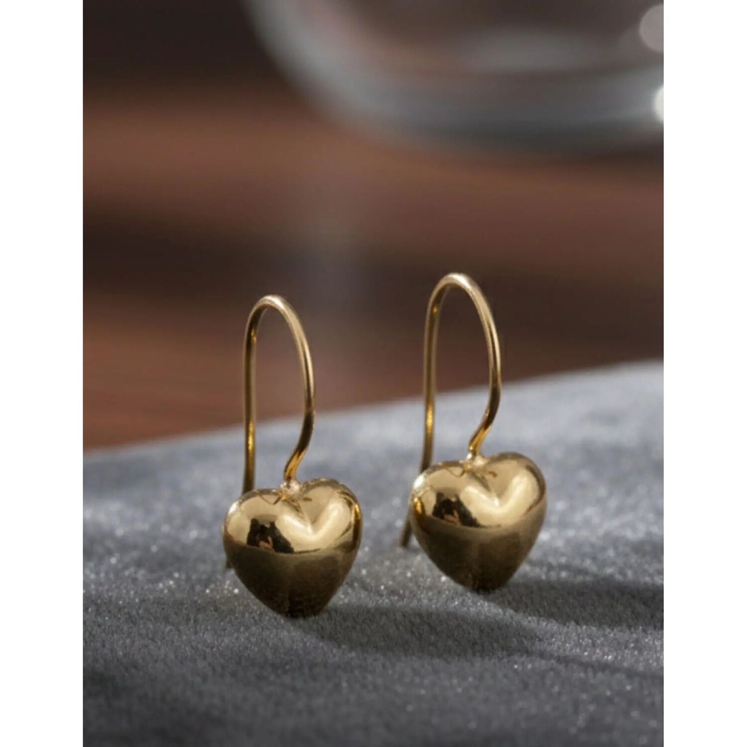 Aros Gancho Coraz&oacute;n 7mm Oro 18k Nacional 1.30gr Regalo Mujer Dorado image number 3.0