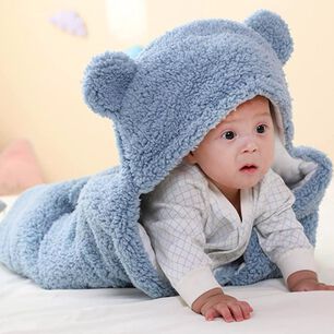 Saco De Dormir Para Bebe Con Chiporro Manta Para Invierno Azul