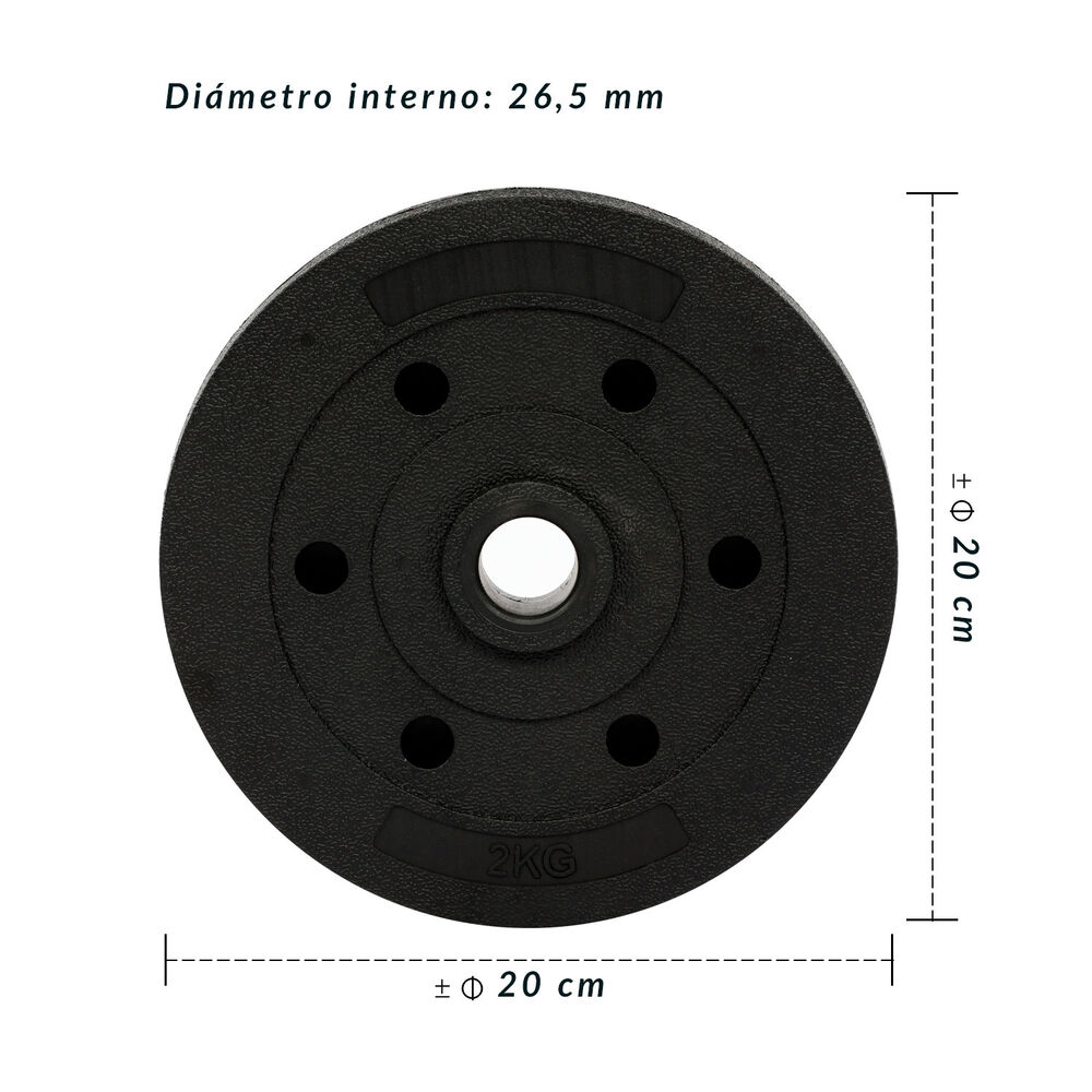 Disco De Cemento 2 Kg Para Barra Pvc Negro image number 2.0