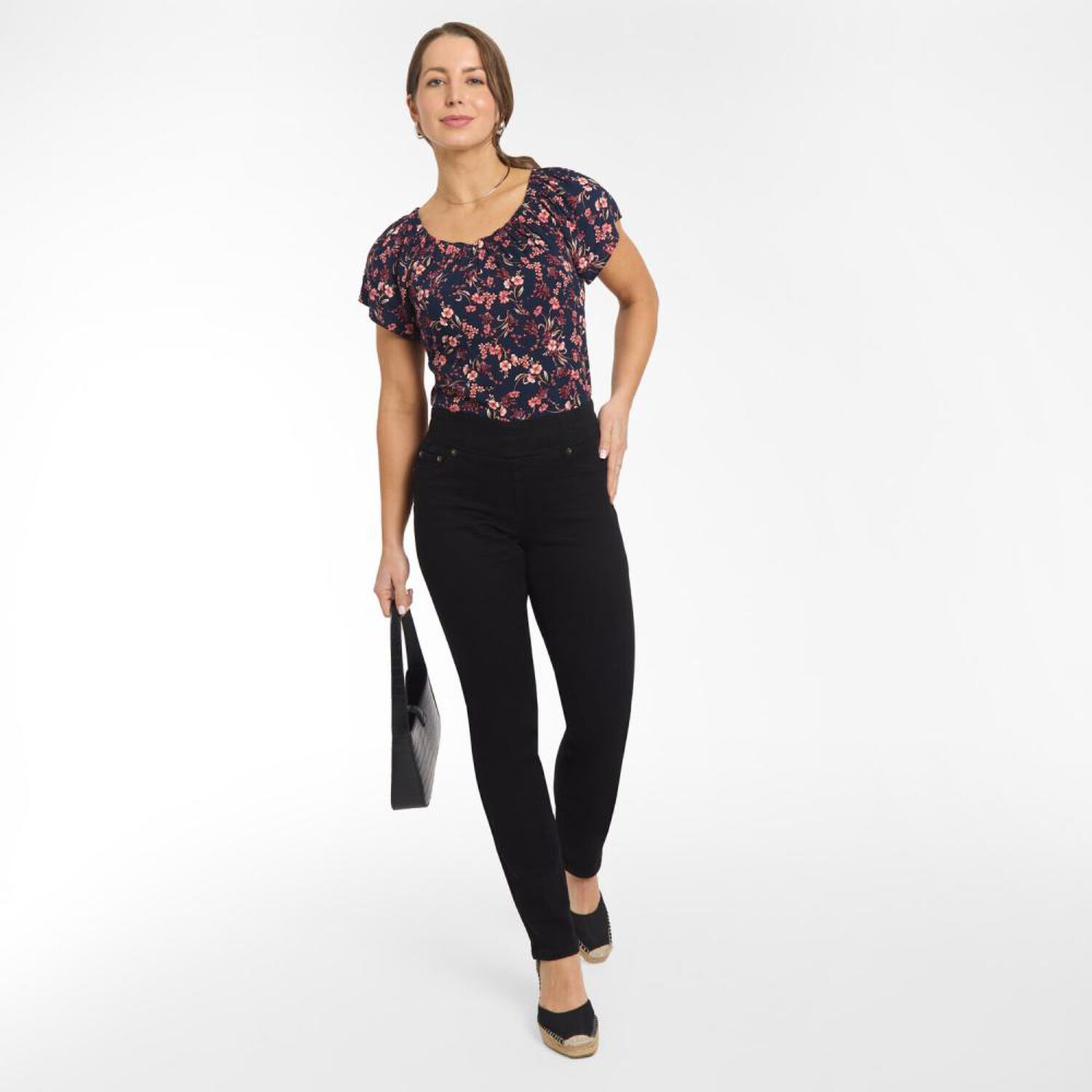 Jeans Pretina El&aacute;sticada Tiro Alto Push Up Mujer Geeps image number 1.0
