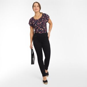 Jeans Pretina Elásticada Tiro Alto Push Up Mujer Geeps