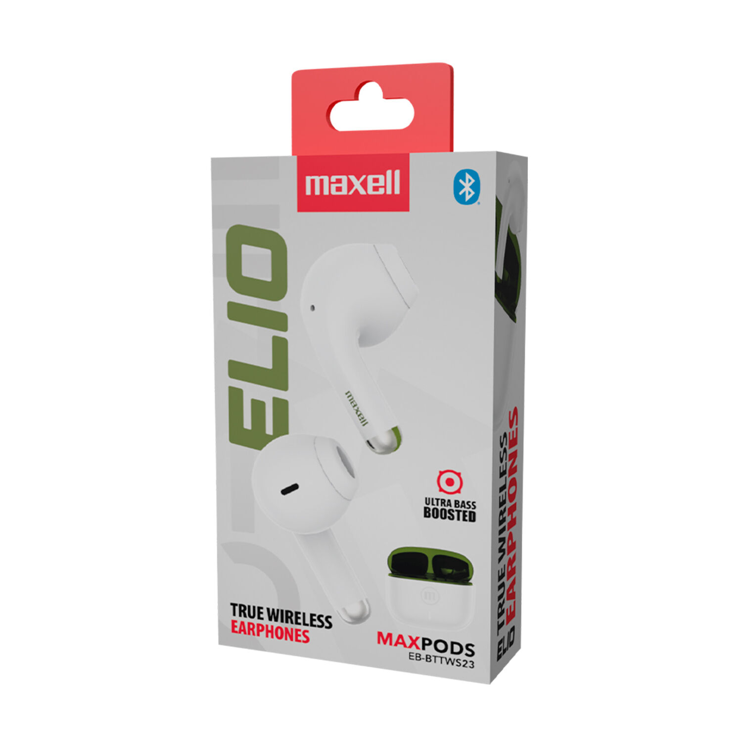 Aud&iacute;fonos Bluetooth Inal&aacute;mbricos Maxell Elio 12 Horas Blanco/verde image number 2.0