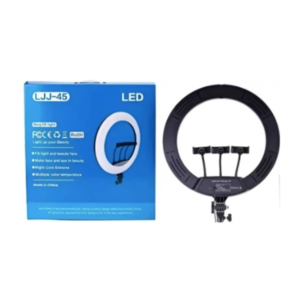 Aro De Luz Profesional De 45 Cm + Tripode 2.1 Metros Estructura Negro Luz Blanco Fr&iacute;o image number 2.0