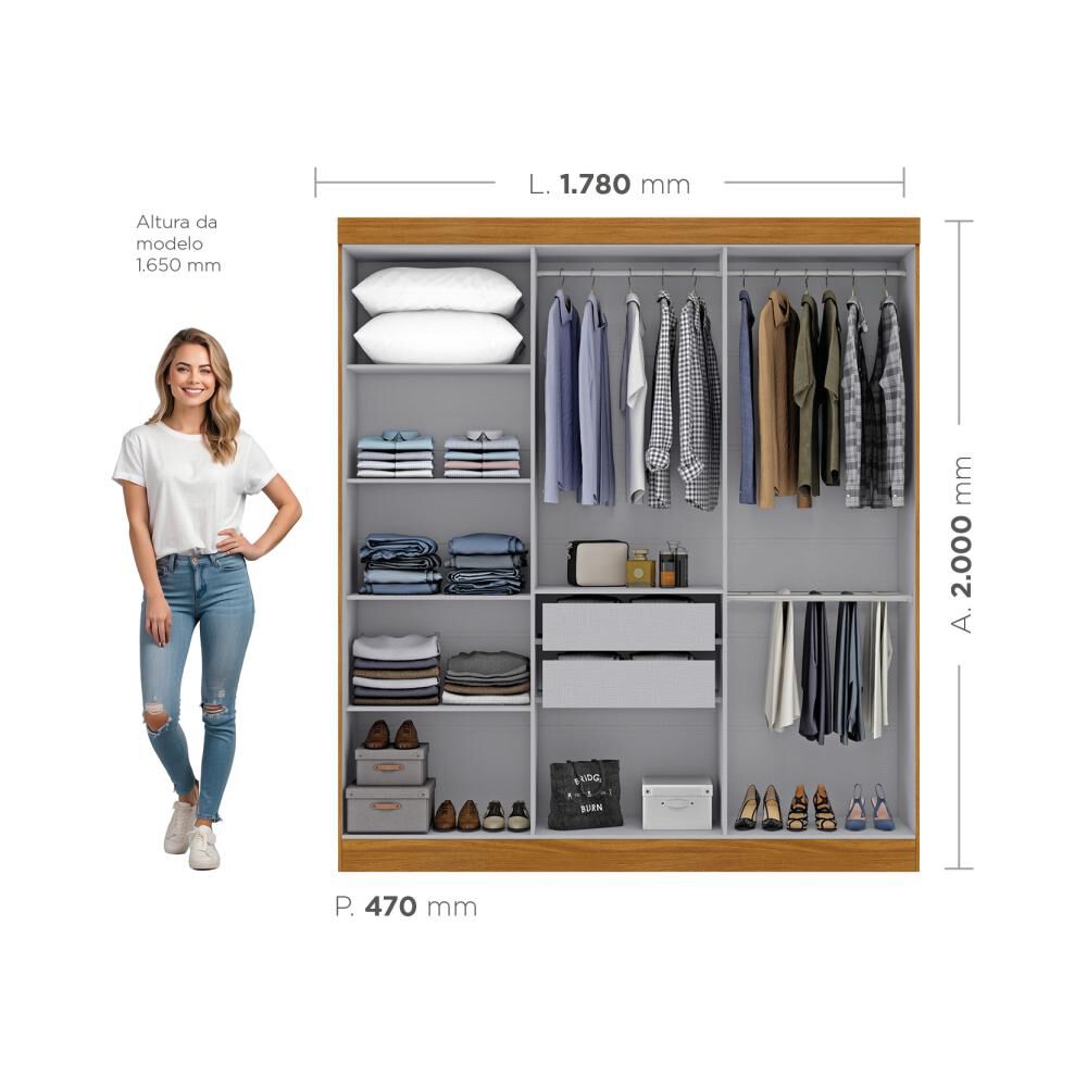 Cl&oacute;set Di Poretti Design Closet Paris / 6 Puertas / 2 Cajones image number 2.0