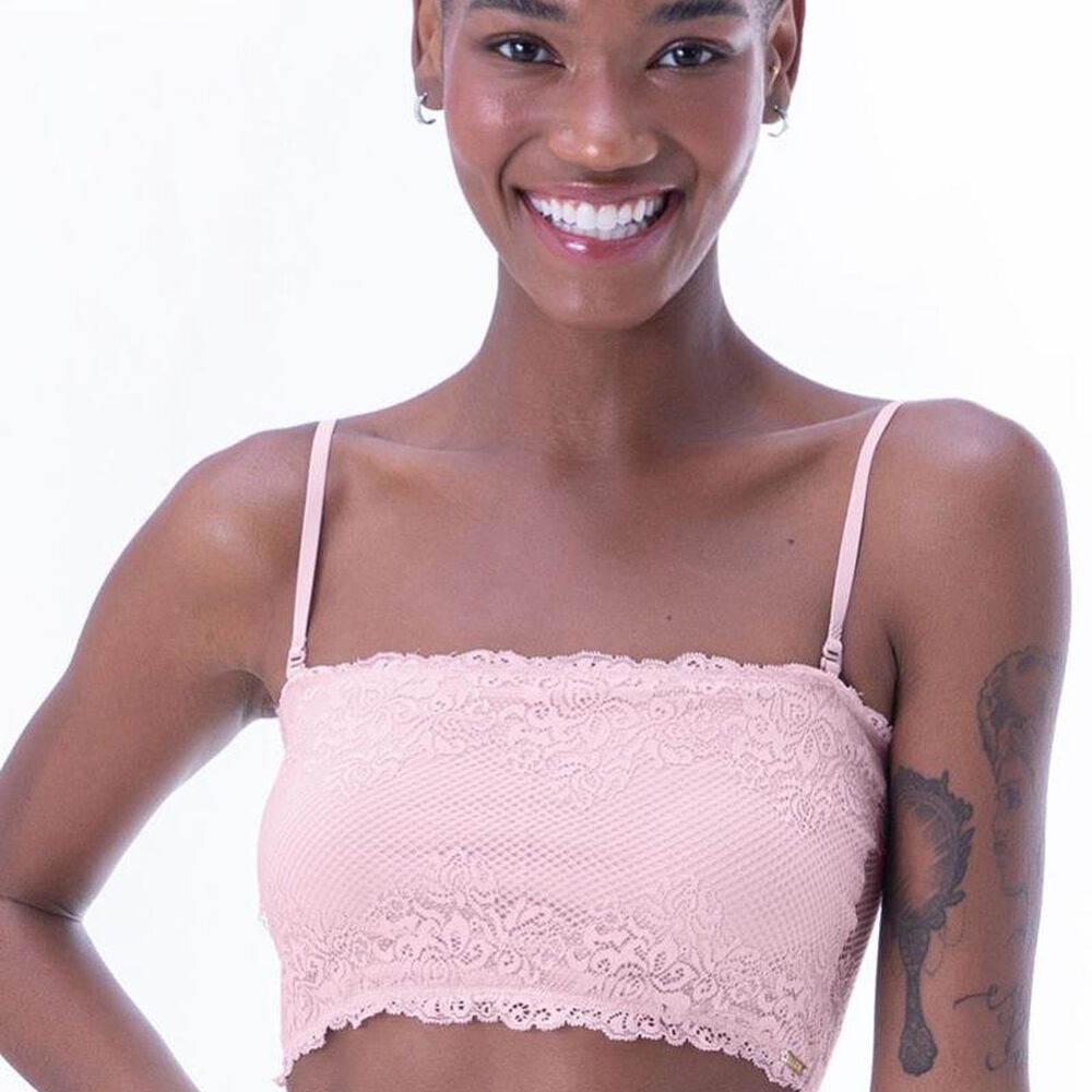 Top Strapless Encaje Palo Rosa 2rios image number 0.0