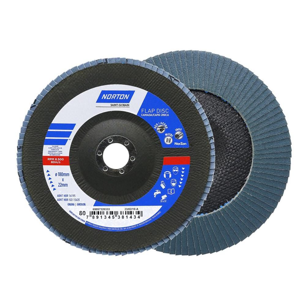 Disco Traslapado Lija 7" / 180mm Grano 40 - Norton image number 0.0