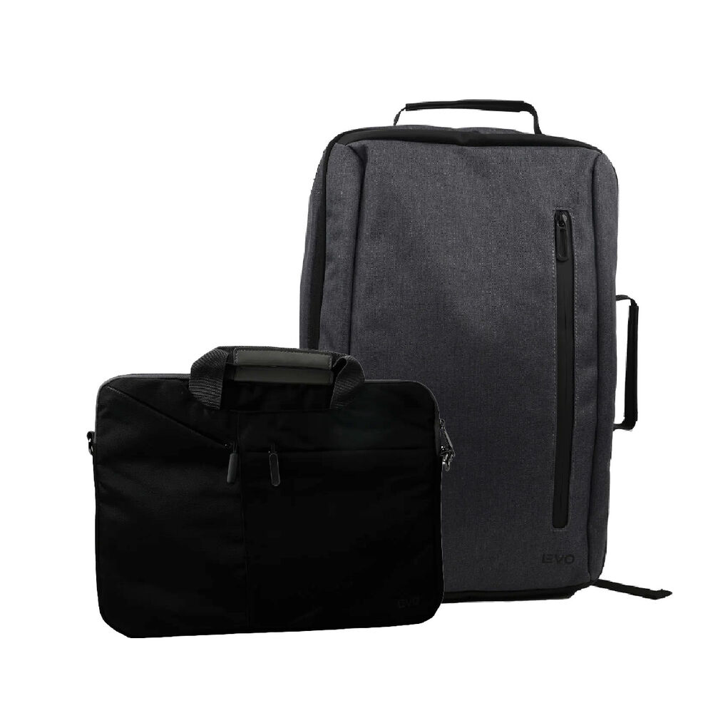 Mochila manager gris 15,6"+ funda notebook negro 15,6" levo image number 0.0