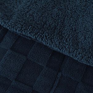 Plumon Jqd Sherpa Super King Cuadrado Azul