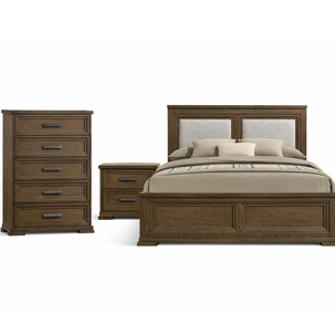 Cama Casaideal Austral Queen + Respaldo + C&oacute;moda + Velador