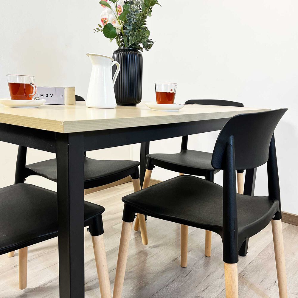 Juego De Comedor New York + 4 Sillas Lisboa Negras image number 3.0