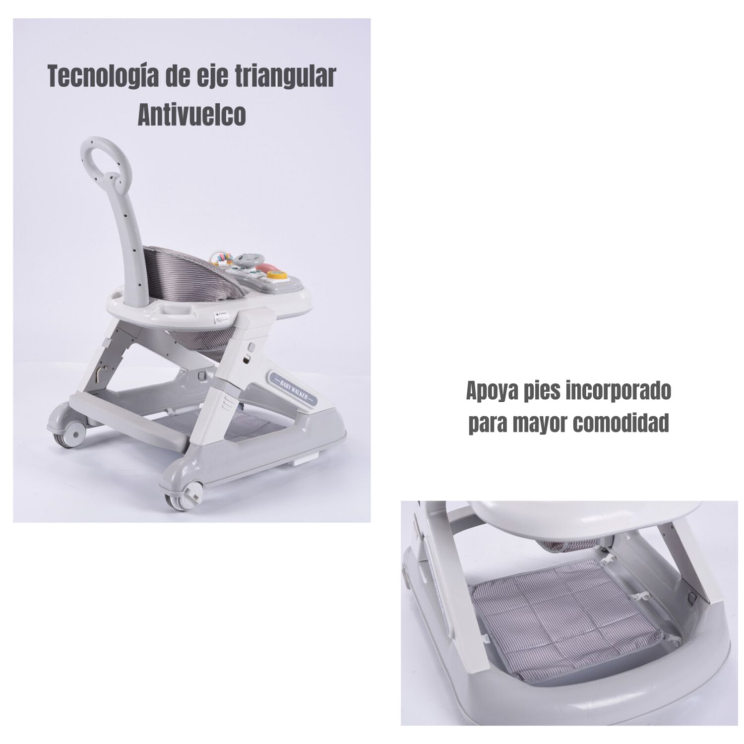 Andador Caminador 5 En 1 Con Apoya Pies Lubabycas Rosado image number 5.0