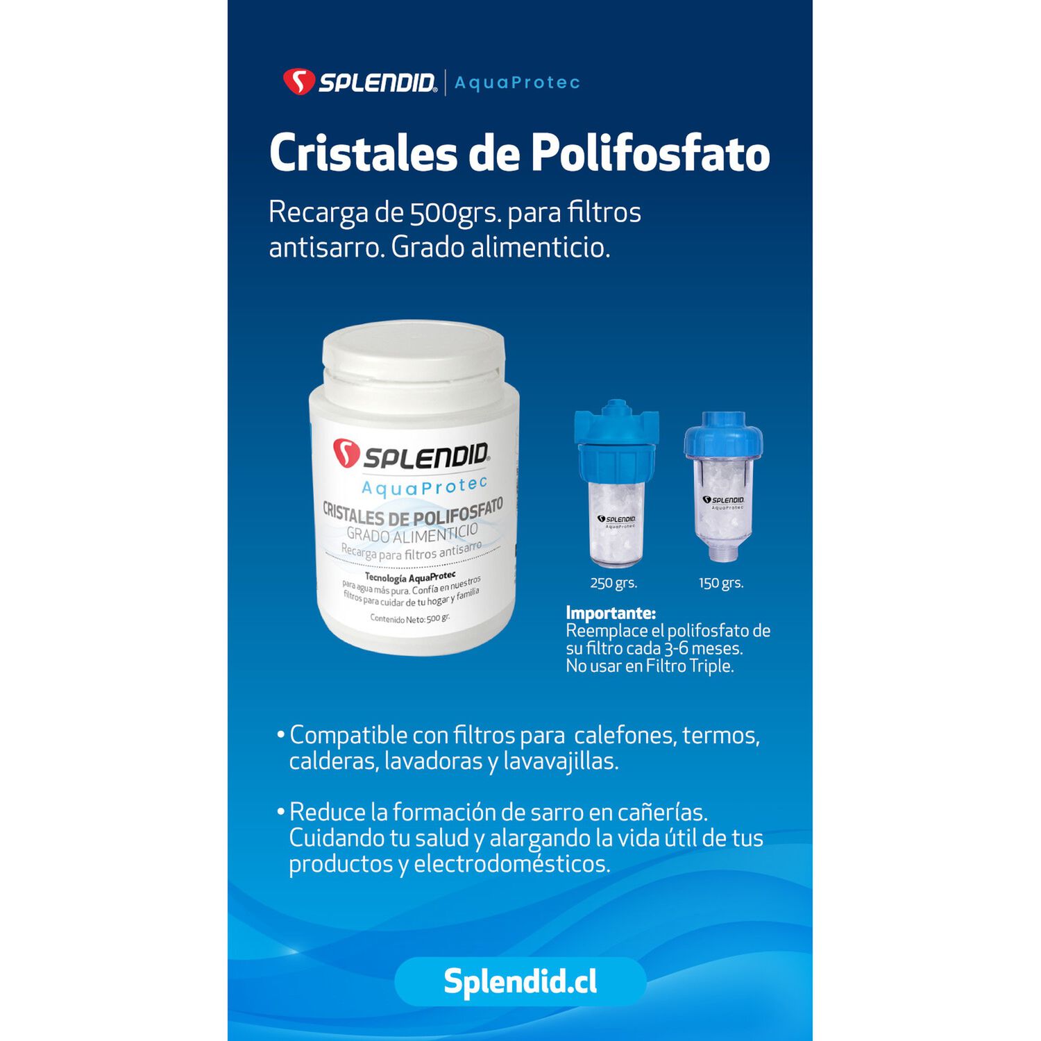 Recarga Polifosfato 500 G Para Filtro Antisarro Splendid image number 3.0
