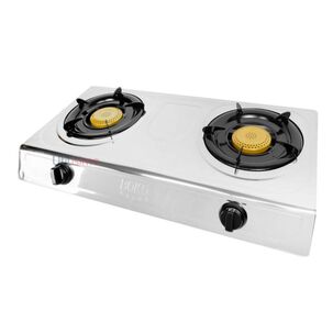 Cocina Encimera A Gas Licuado Port&aacute;til 2 Platos&nbsp;plateada