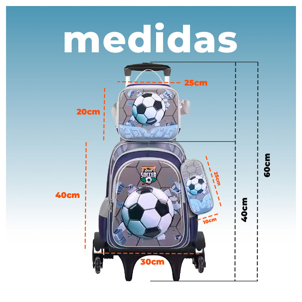 Maleta Mochila 3 En 1 Con Ruedas Y Accesorios Dise&ntilde;o De Sirena image number 5.0