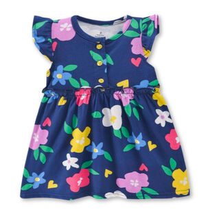Vestido Sin Mangas Estampado Beb&eacute; Ni&ntilde;a 9 A 36 Meses Blue Flowers
