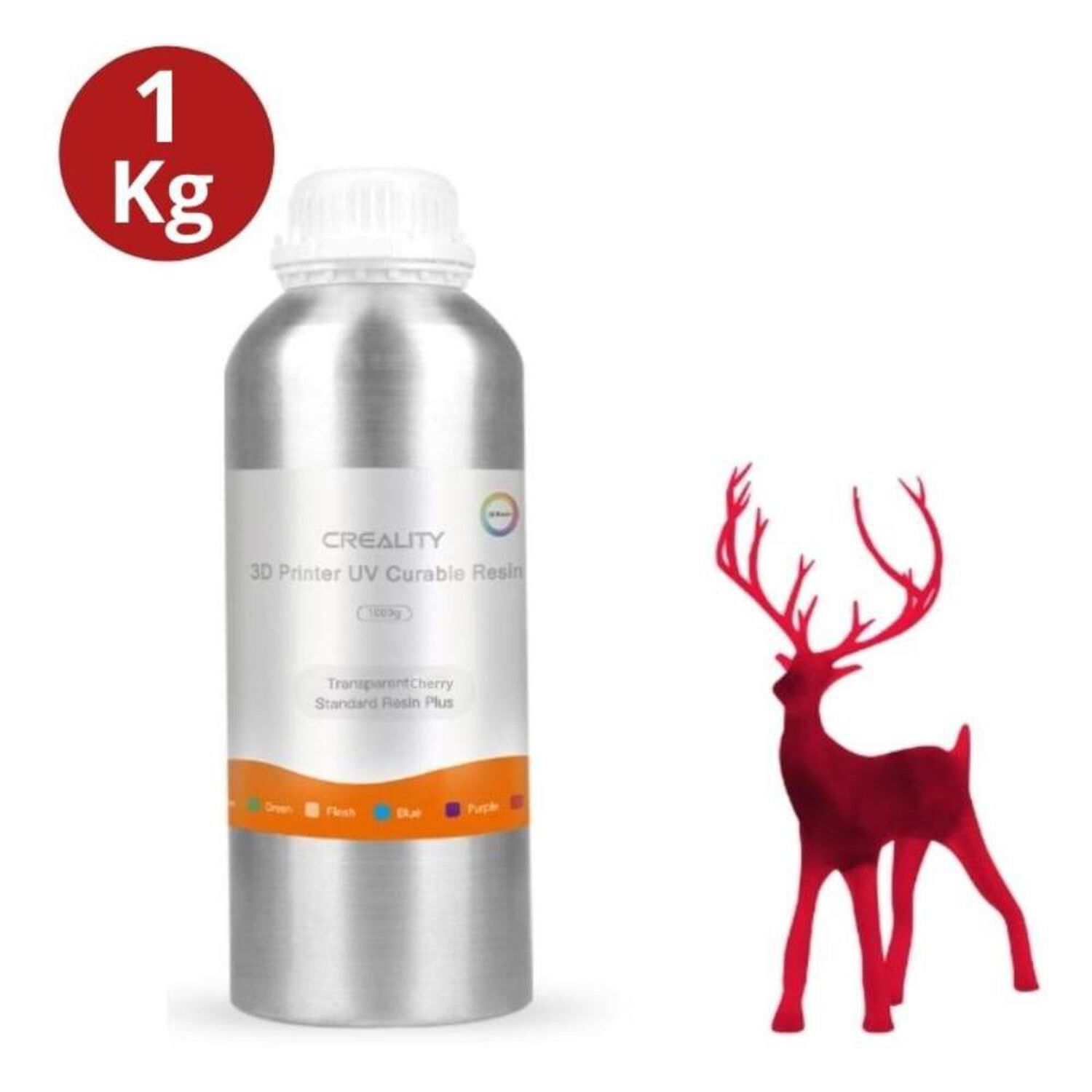 Resina Rojo Transparente Para Impresoras 3d 1000g Creality Plus image number 0.0