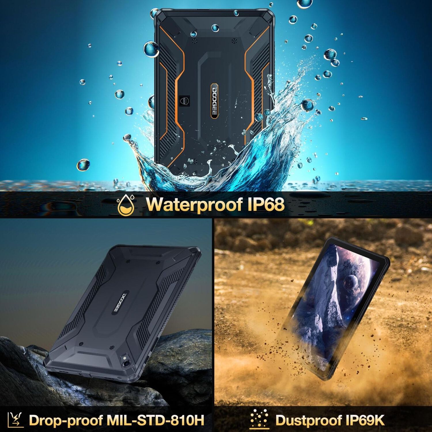 Tablet 4g Rugged Resistente Doogee R20 - Ip68 Militar / Resiste Polvo, Golpes Y Agua image number 6.0