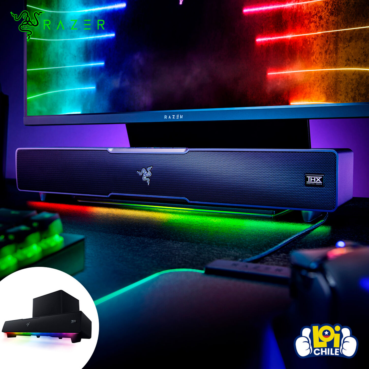 Parlante Gamer Razer Leviathan V2 Subwoofer 65w Bluetooth image number 3.0