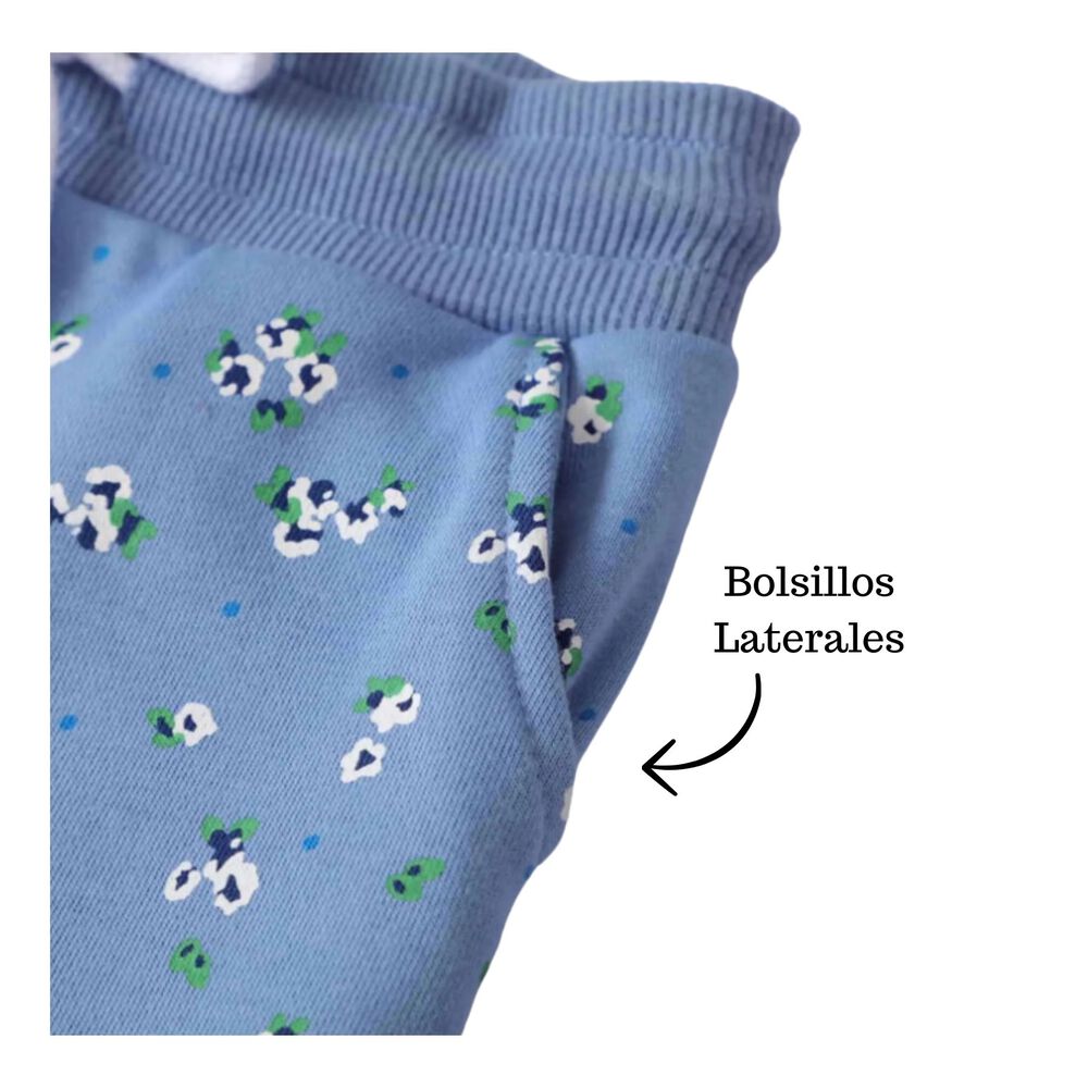 Pantal&oacute;n Buzo Ni&ntilde;a 100% Algod&oacute;n Azul image number 3.0