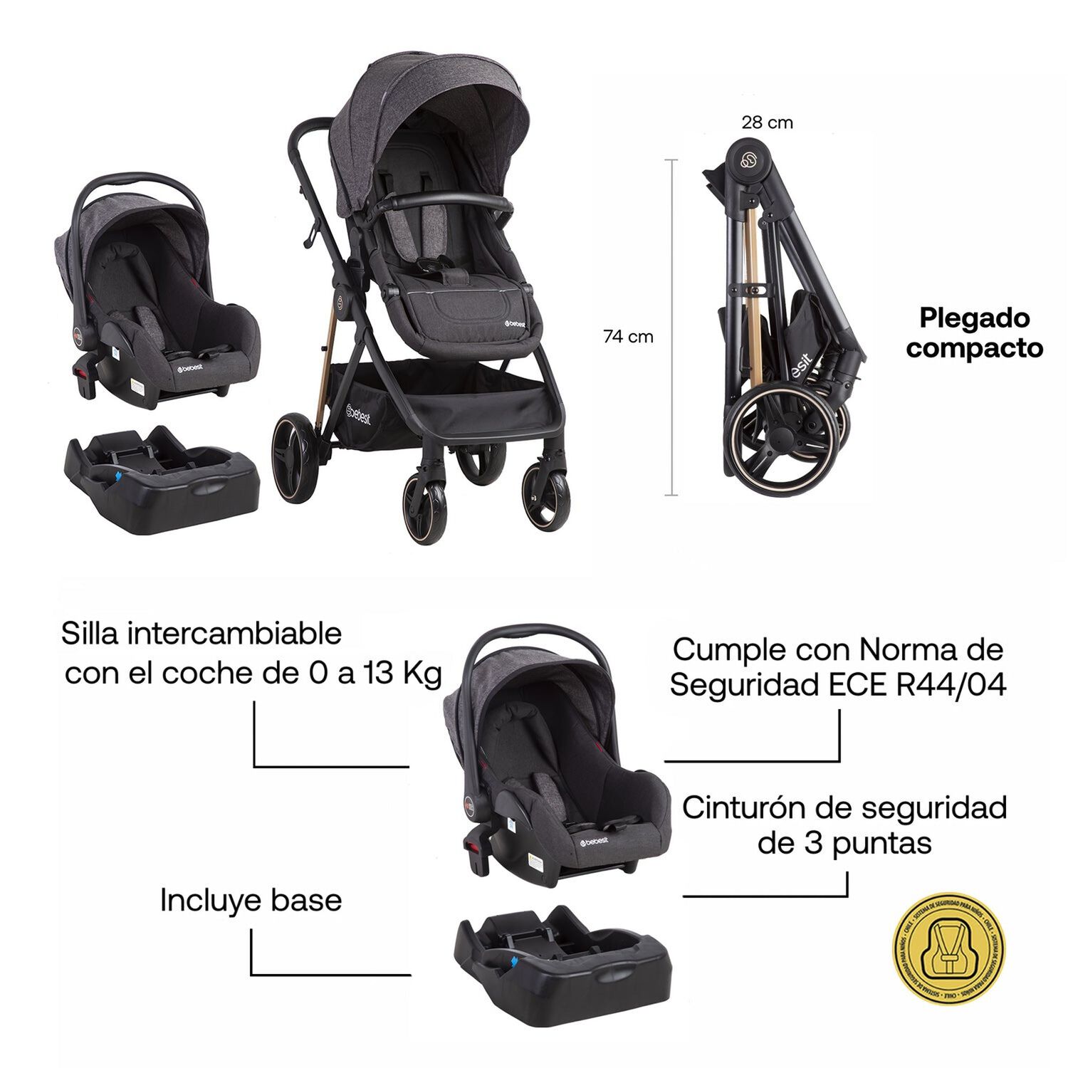 Coche Travel System Cosmos Beige image number 5.0