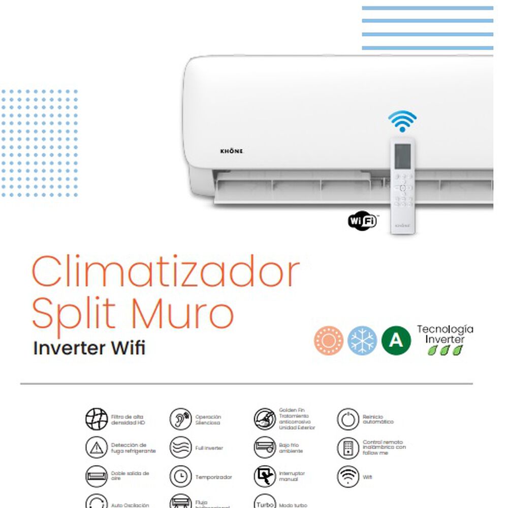 Aire Acondicionado Tipo Split Inverter De 9000 Btu Khone image number 5.0