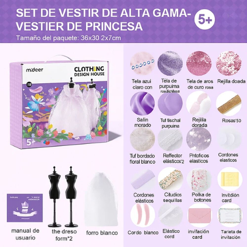 Kit Diseño De Moda Juego Infantil De Vestuario Costura image number 3.0