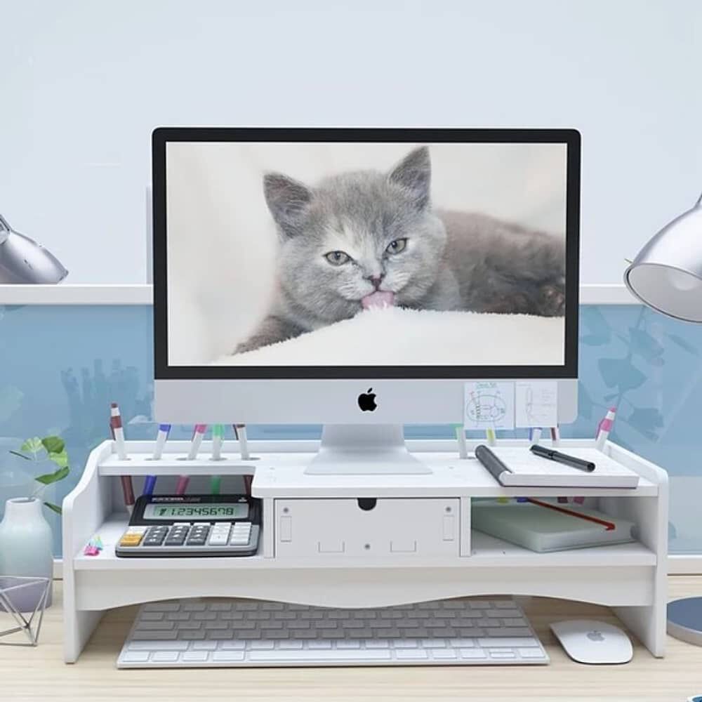 Soporte De Computadora 2 Niveles Con Caj&oacute;n Organizador image number 3.0