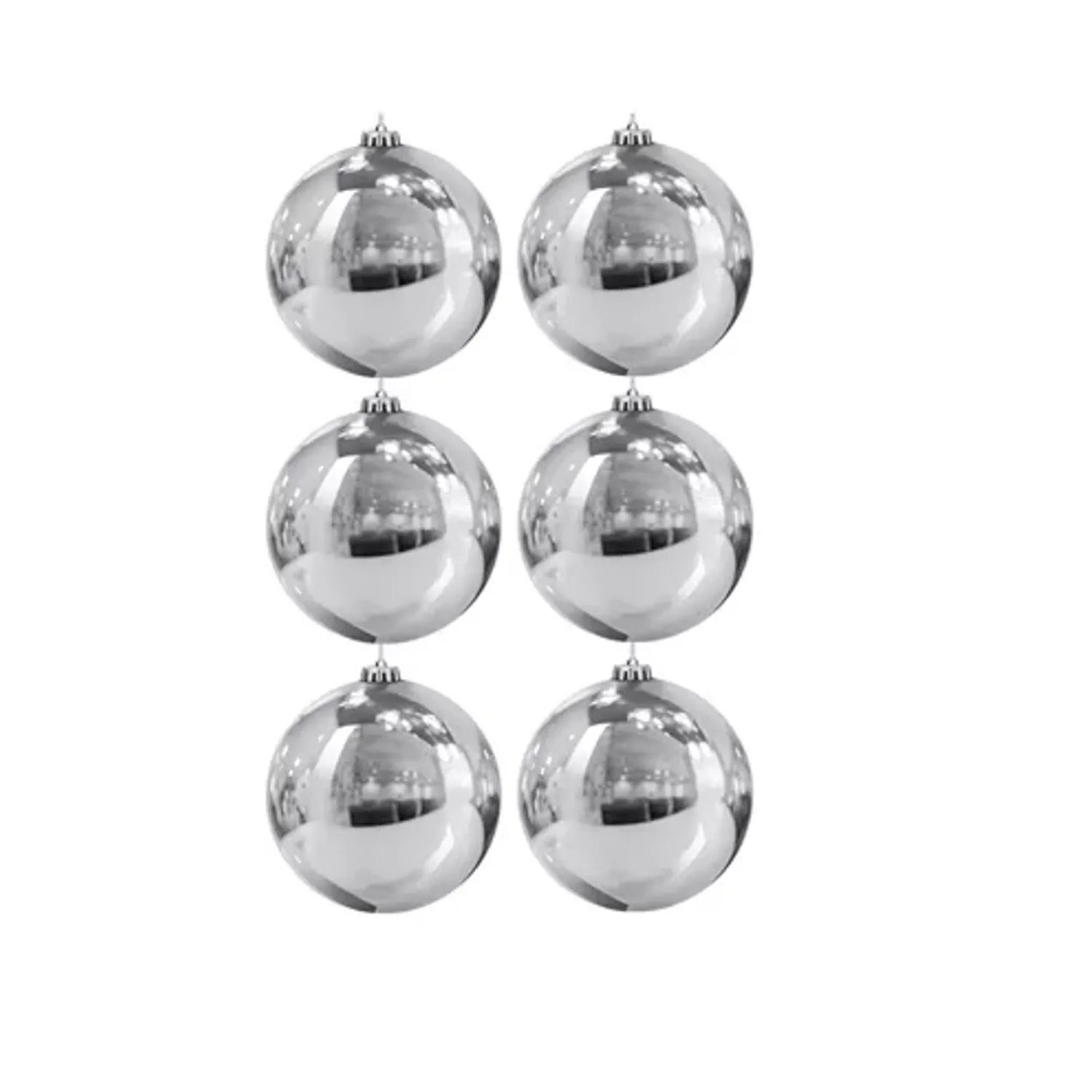 6 Esferas Navide&ntilde;as Bambalina 4cm Adorno Plateado Decoracion image number 0.0