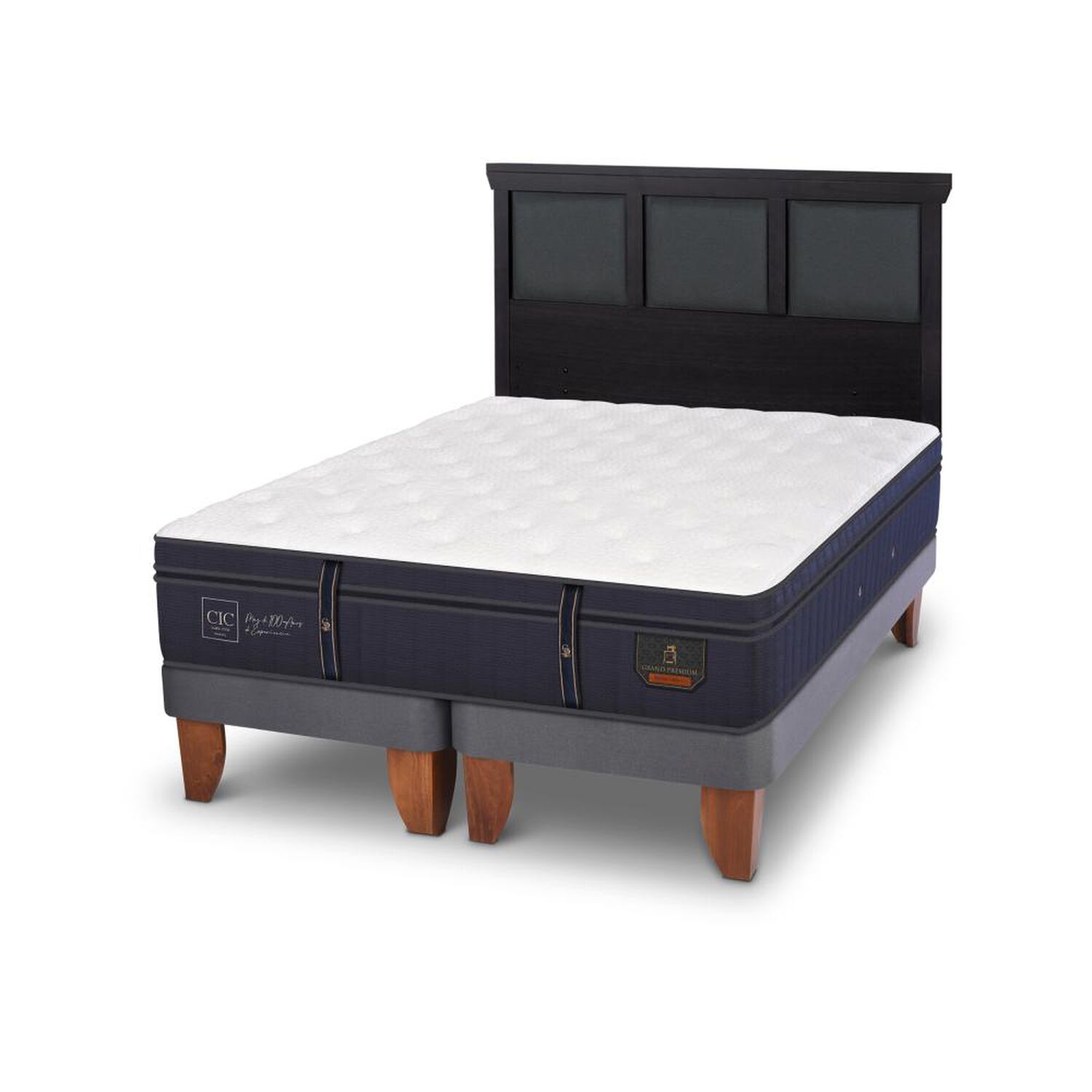 Cama Europea Cic Linea Premium / King / Base Dividida + Respaldo image number 3.0