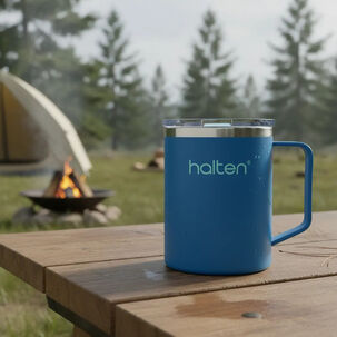 Termo Mug Cafe 450 Ml Acero Plastico Funny Halten Azul Indigo