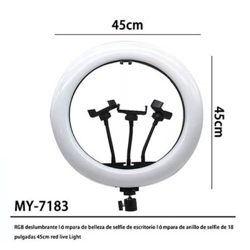 Aro De Luz Multicolor De 18 Pulgadas My-7183 Colores Ajustables image number 3.0
