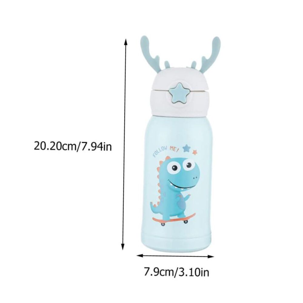Botella De Agua Térmica Portatil 500ml Dinosaurio Azul Infantil image number 1.0