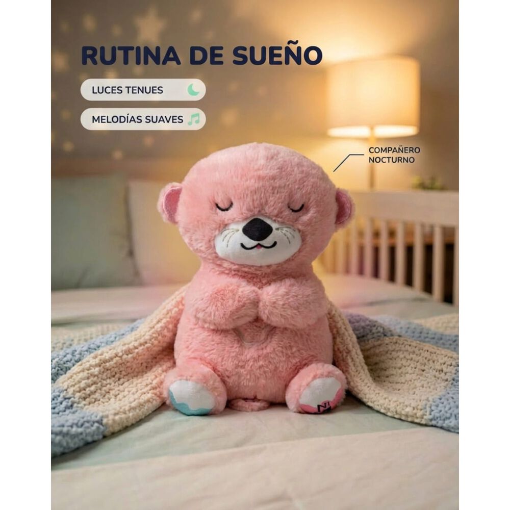 Peluche Nutria Respiraci&oacute;n Relajante Musical Con Luces Bebe image number 9.0