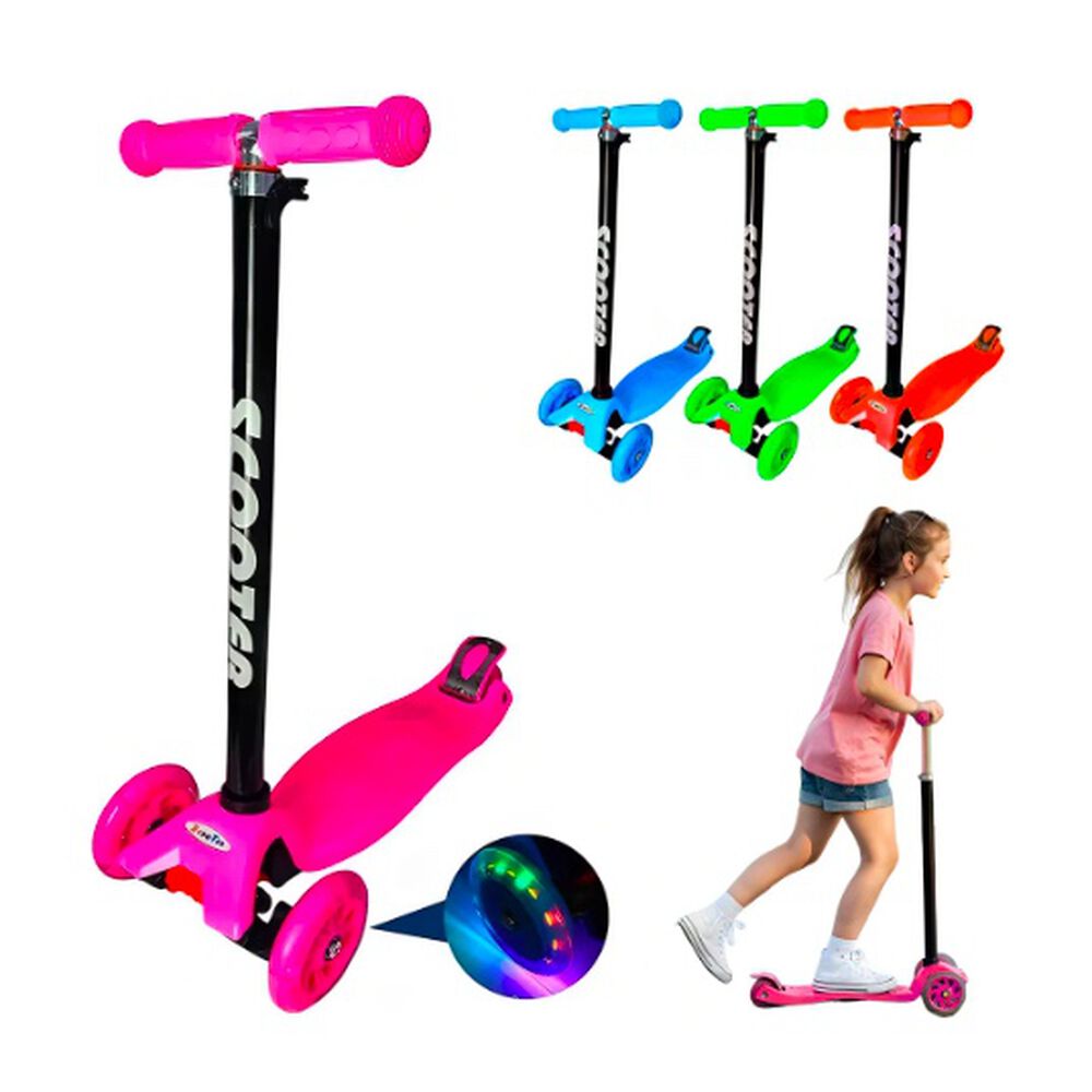 Scooter Ruedas Led Regulable Rosado image number 1.0