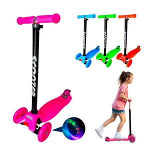 Scooter Ruedas Led Regulable Rosado