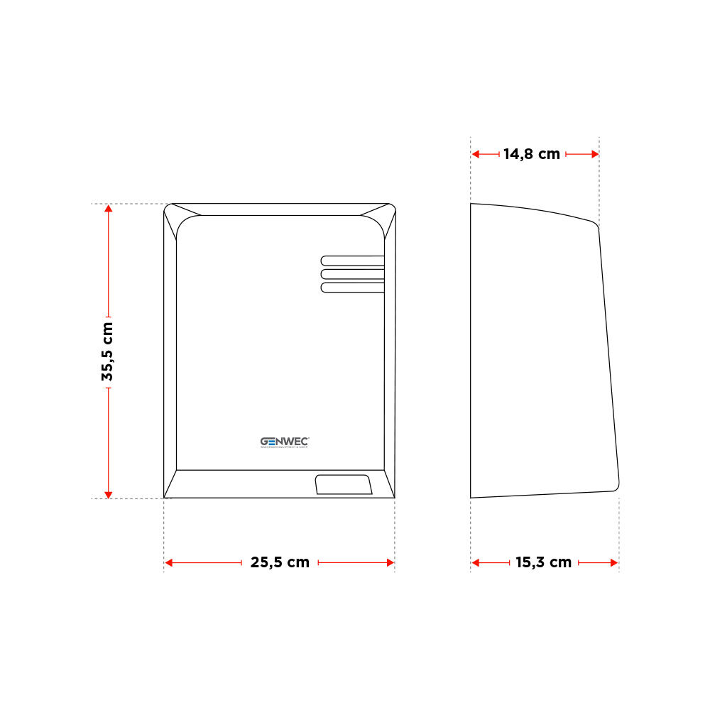 Secador De Manos Secamanos Wecflow Abs 1900w Aire Caliente Genwec image number 2.0