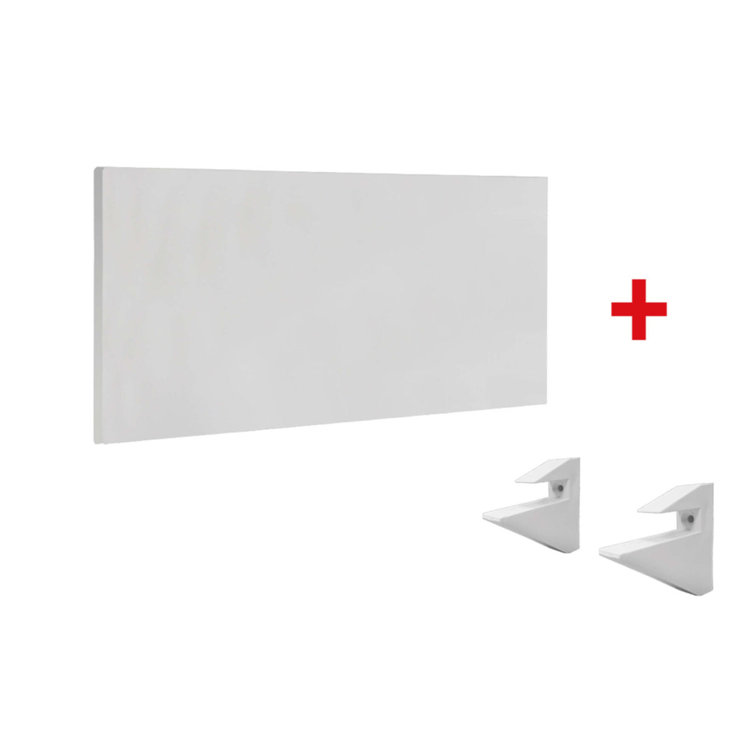 Repisa Flotante 60x25cm Mdp + 2 Soportes Blanco - Kpb60x25x1,5uv Brasforma image number 1.0