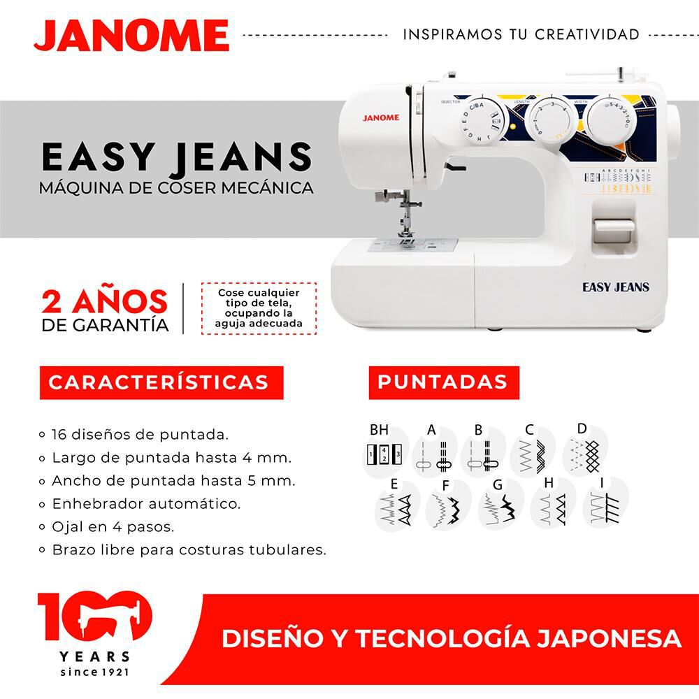 Combo Janome Máquina de Coser Easy Jeans + Máquina Overlock 8002D image number 3.0