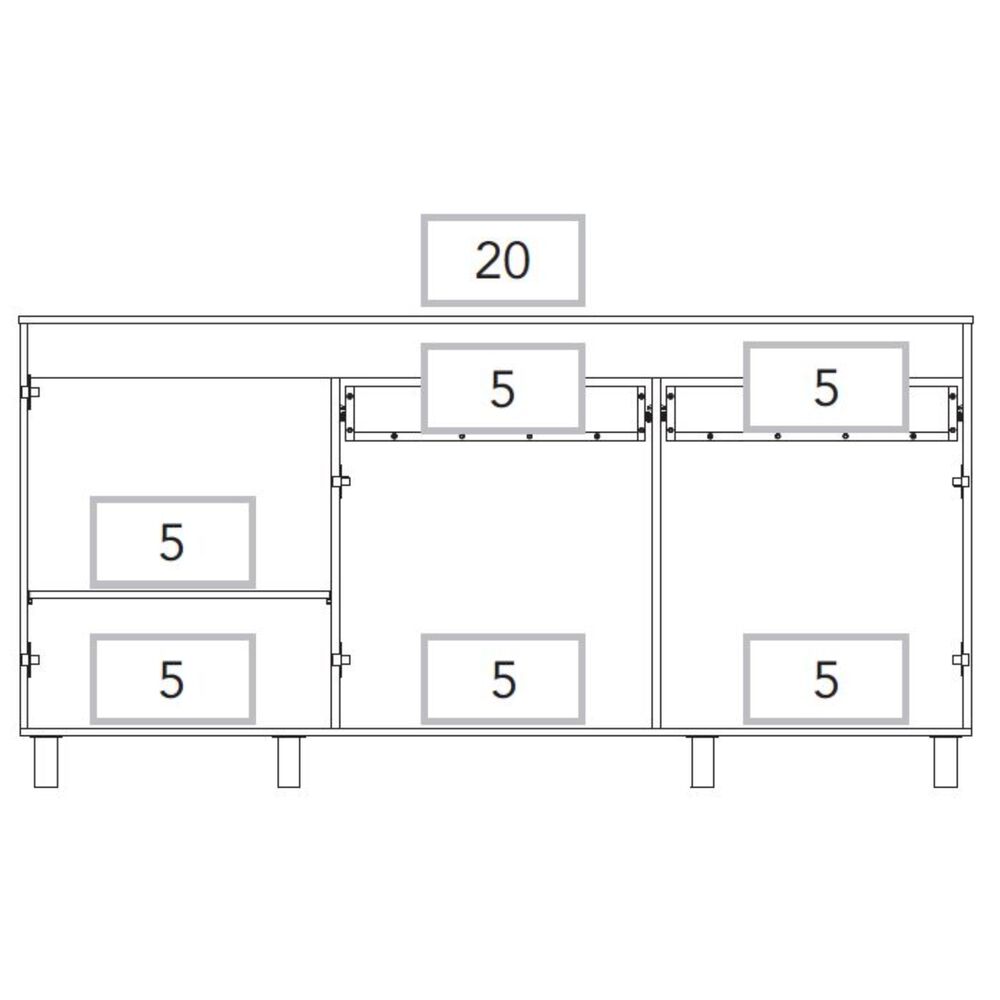 Mueble Base De Cocina 3 Puertas 2 Cajones Fm-003c Caf&eacute; Claro image number 6.0