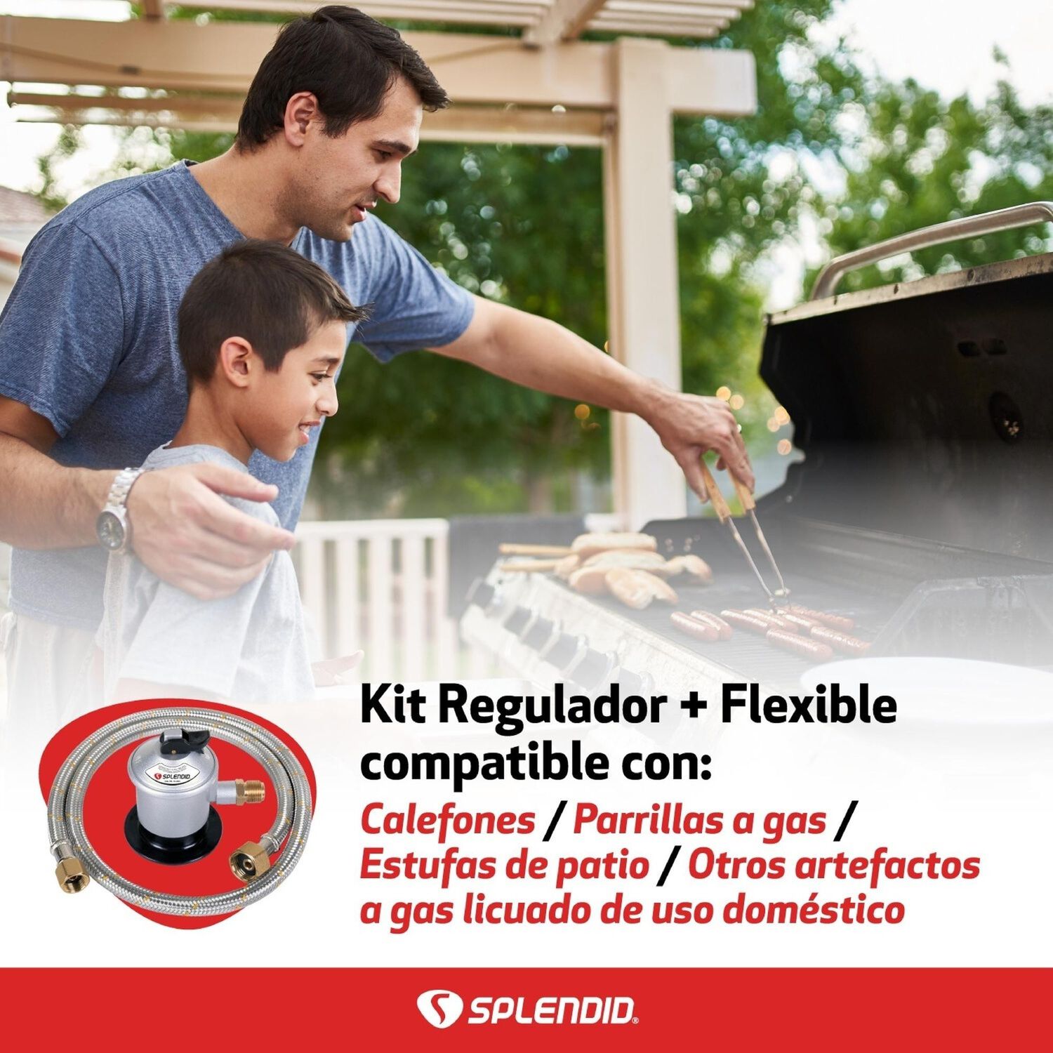Regulador De Gas Licuado + Flexible 3/8&rsquo;&rsquo; A 1/2&lsquo;&rsquo; Splendid image number 3.0