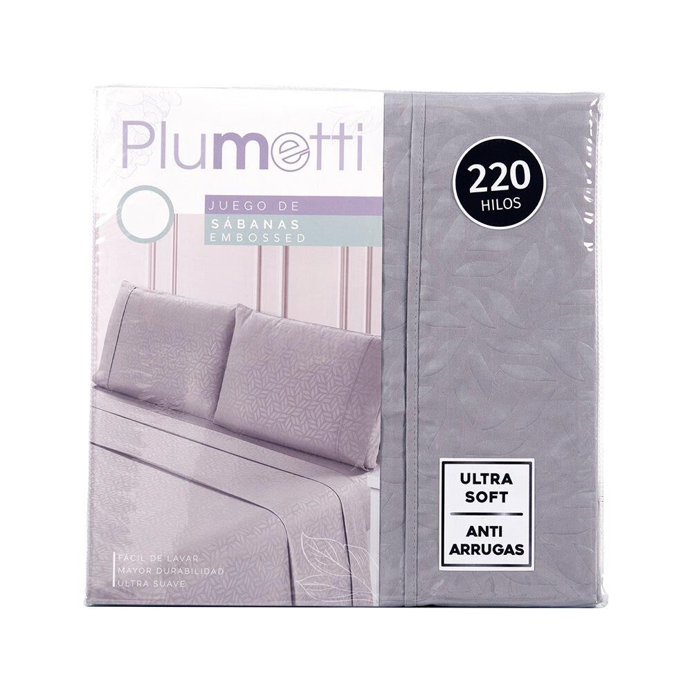Sabana Plumetti Embossed 1.5 Plazas Gris image number 4.0