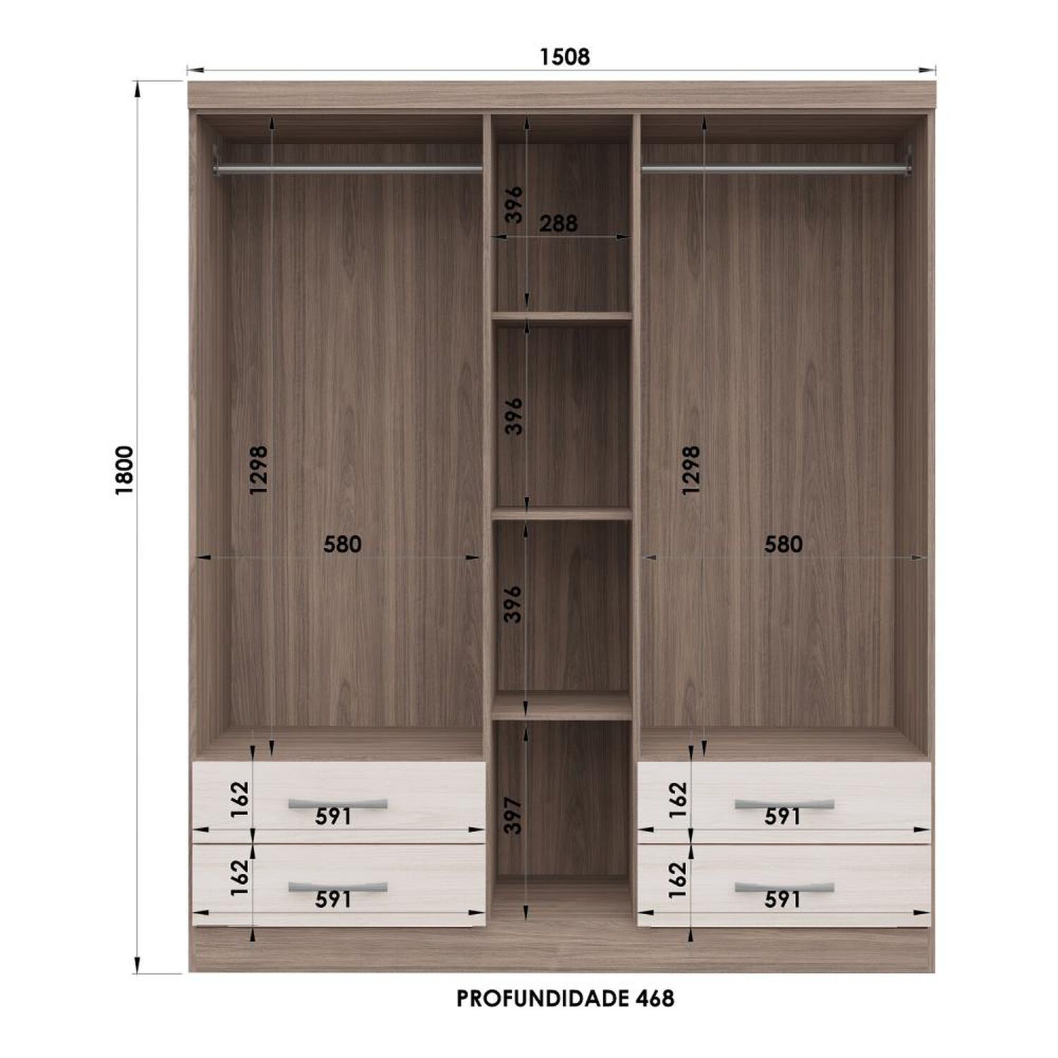 Cl&oacute;set Casa Ideal S445 / 5 Puertas / 4 Cajones image number 1.0
