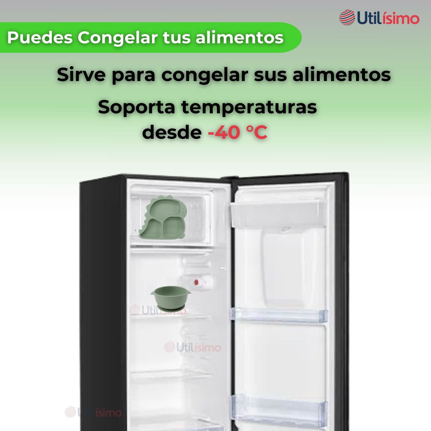 Set Alimentaci&oacute;n Silicona Beb&eacute; 5 Piezas Dinosaurio Libre Bpa Color Verde image number 8.0