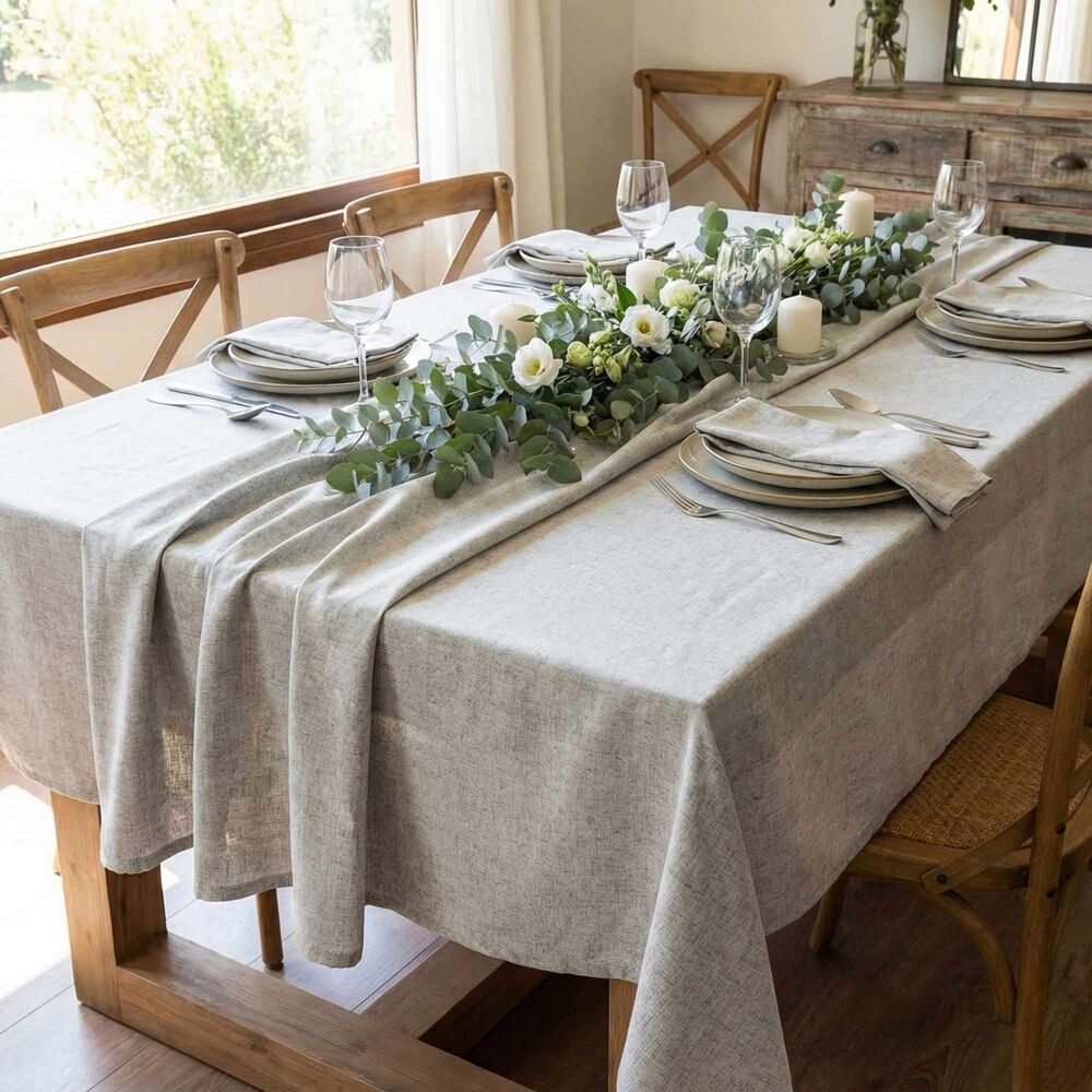 Mantel De Algod&oacute;n Max Liso Gris 157x227 Cm image number 2.0