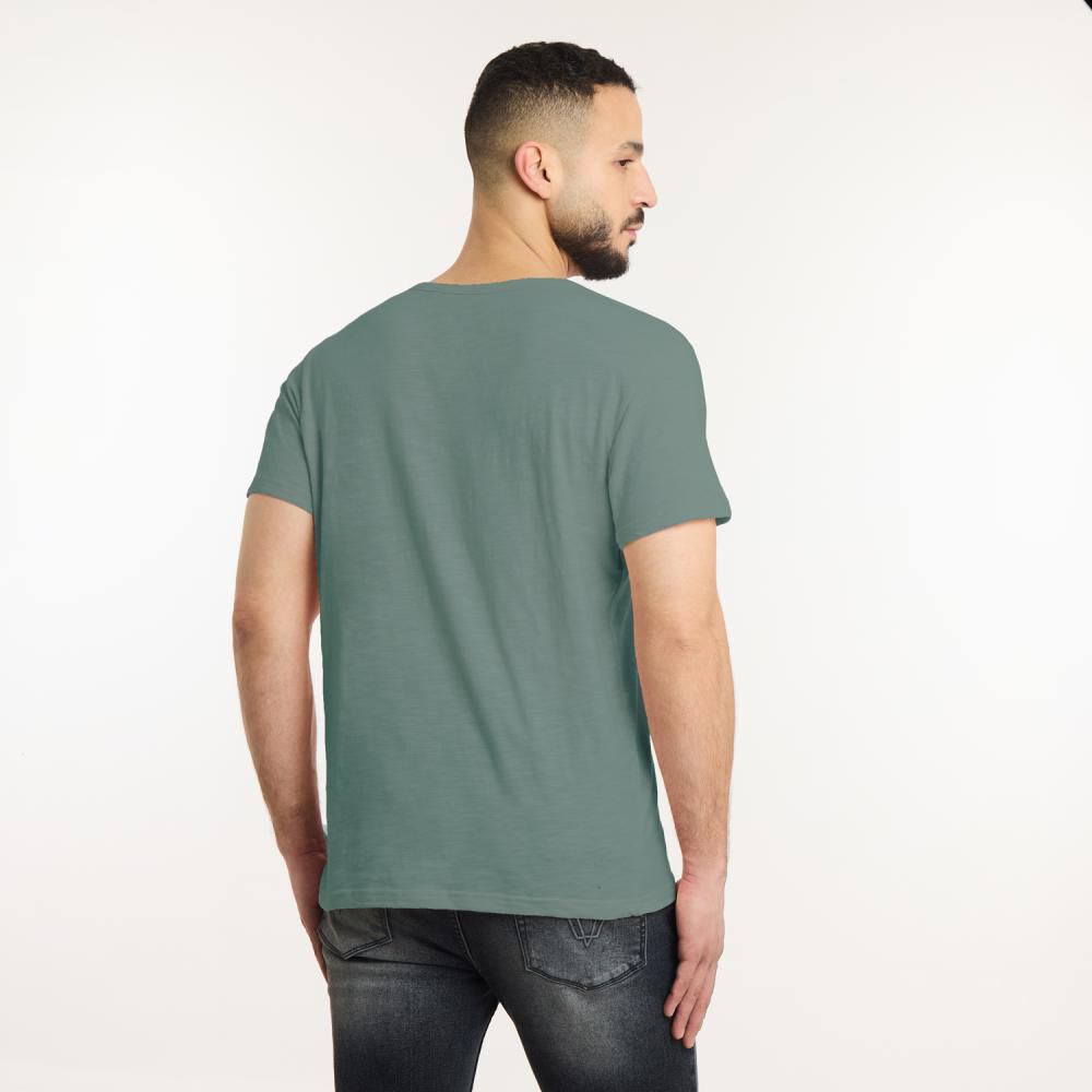 Polera Manga Corta Slim Cuello Redondo Hombre Az Black image number 2.0