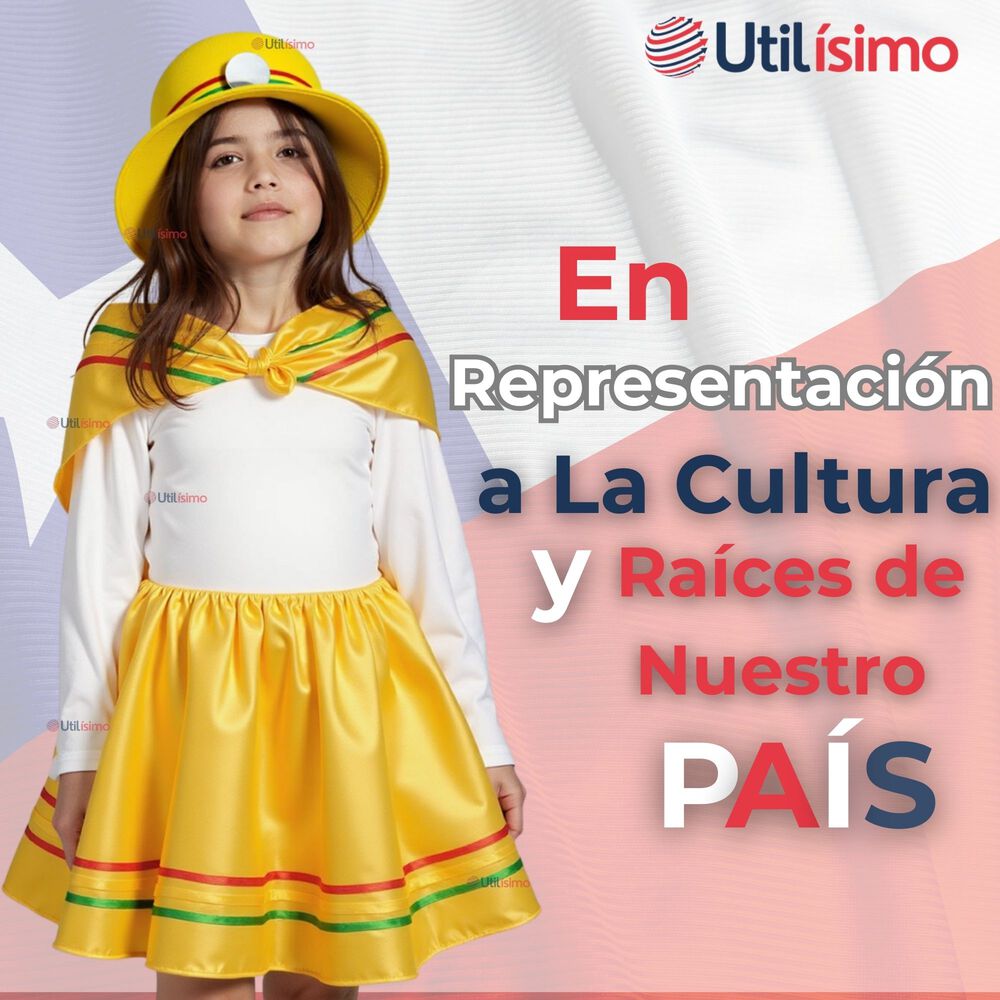 Pack 6 Traje Nortino Con Polera Fiestas Patrias Baile Nortino Amarillo image number 7.0