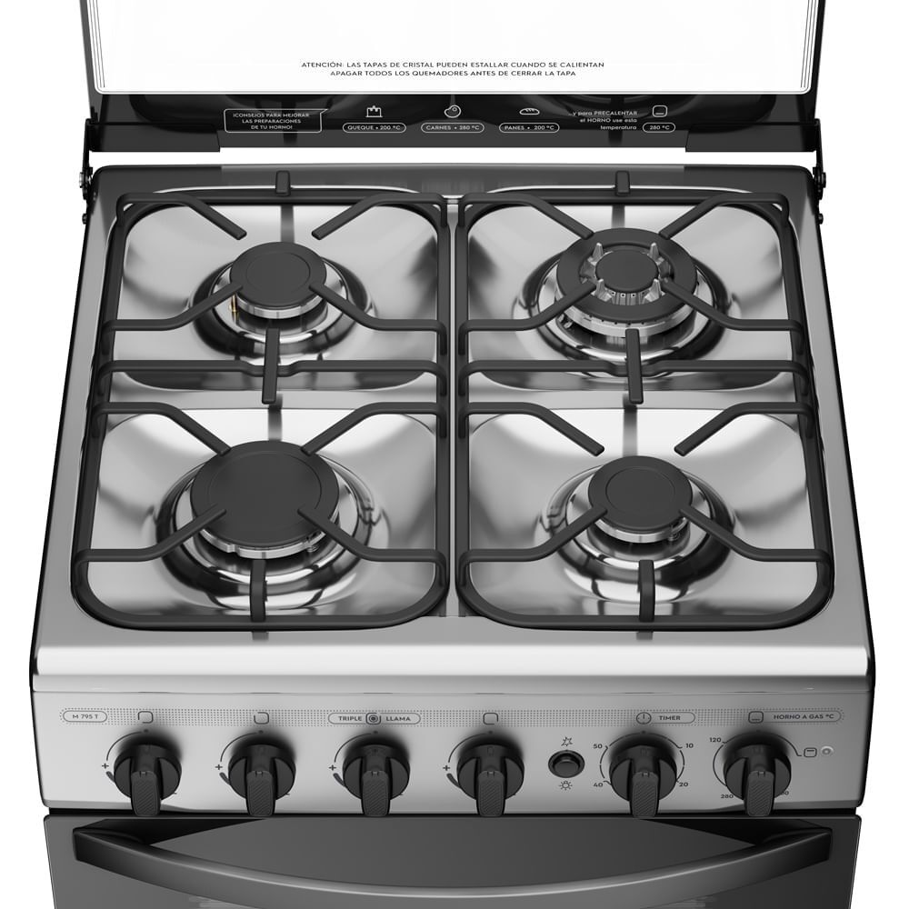 Cocina A Gas 4 Platos Mademsa Triple Llama Y Grill M 795 T image number 3.0